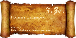 Holman Zsigmond névjegykártya