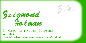zsigmond holman business card